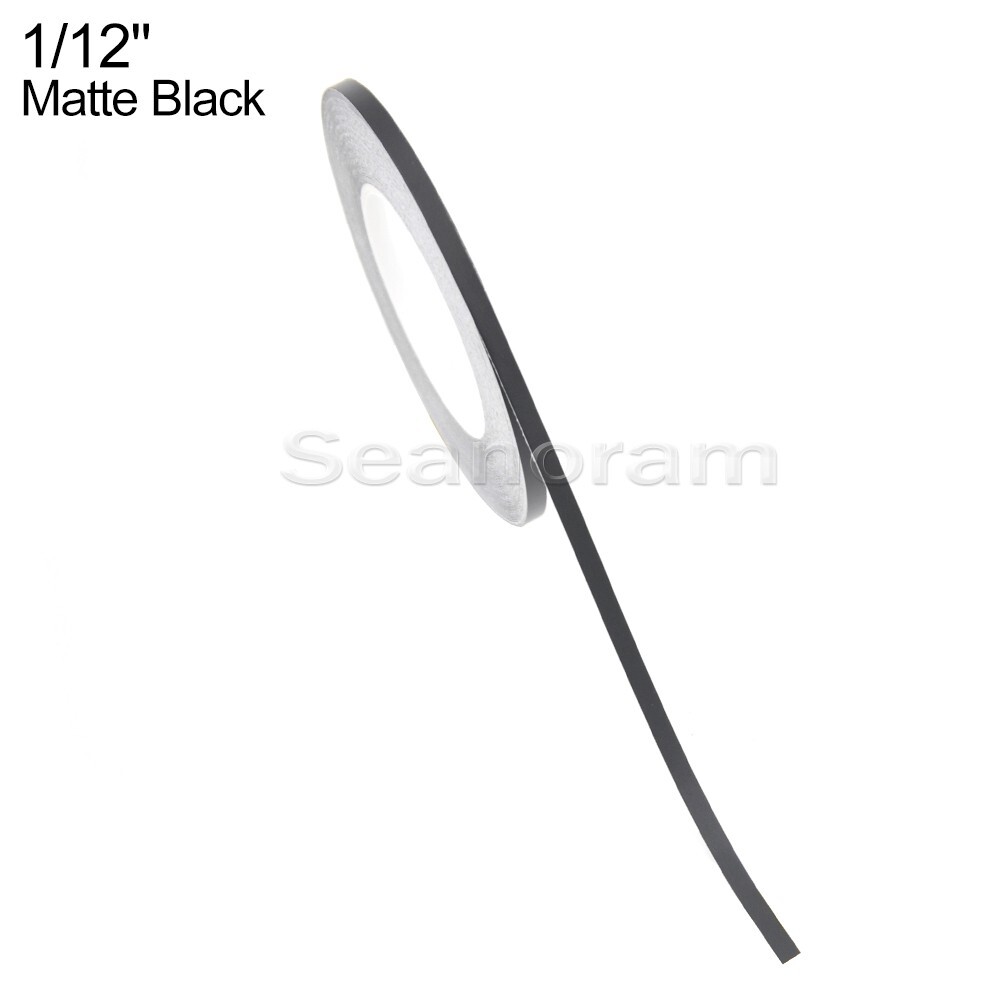 1/12" 2mm Matte Black DIY Home Shop Pinstriping Pin Stripe Decal Vinyl Sticker