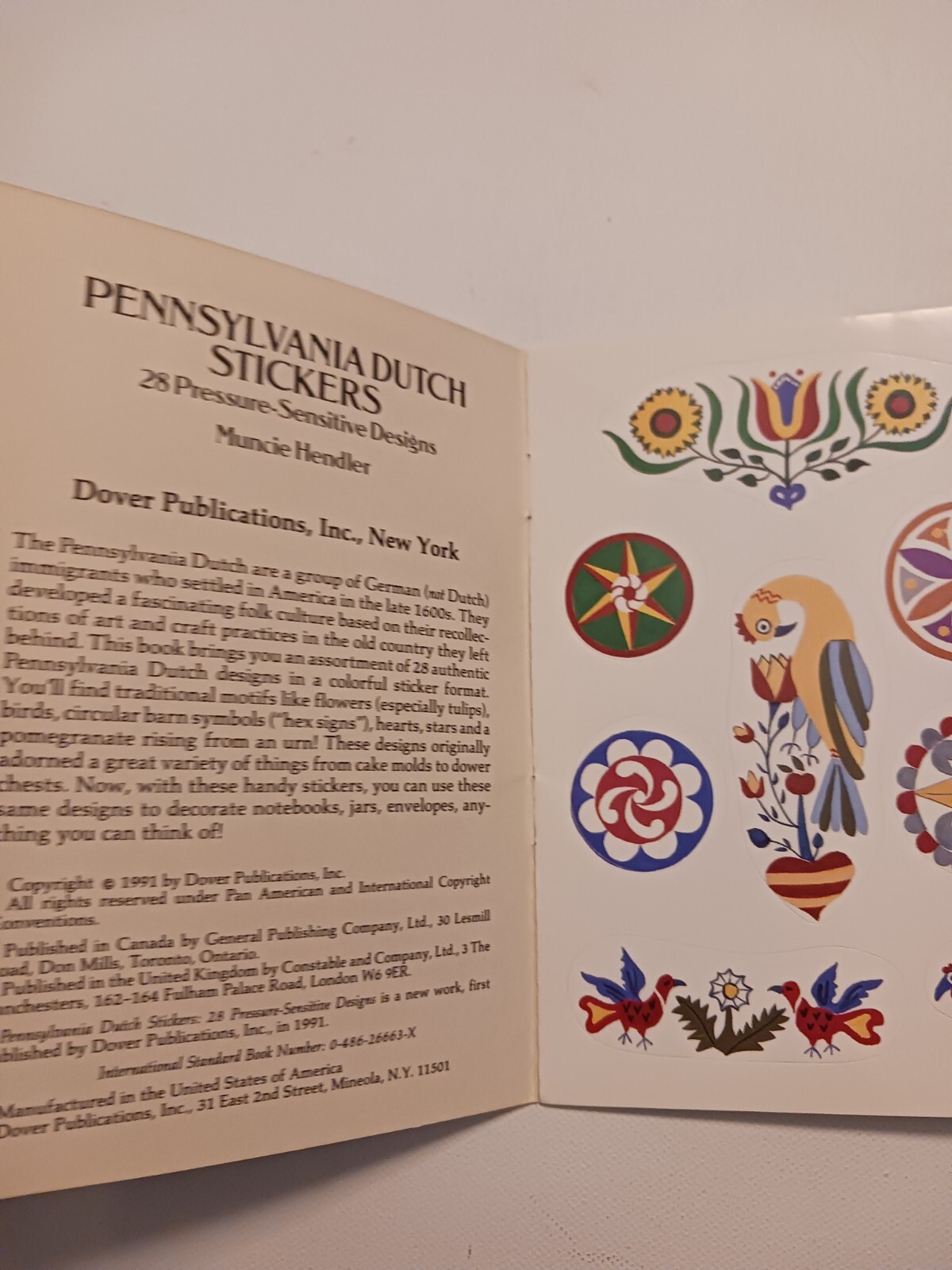 Pennsylvania Dutch Stickers 28 Pressure Sensitive Designs Muncie Hendler