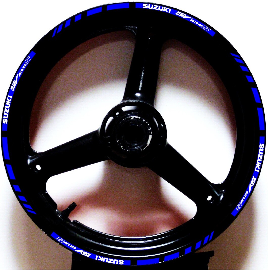 PRINTED CUSTOM GP STYLE 2 TONE RIM STRIPE WHEEL DECAL TAPE STICKER SUZUKI SV650S