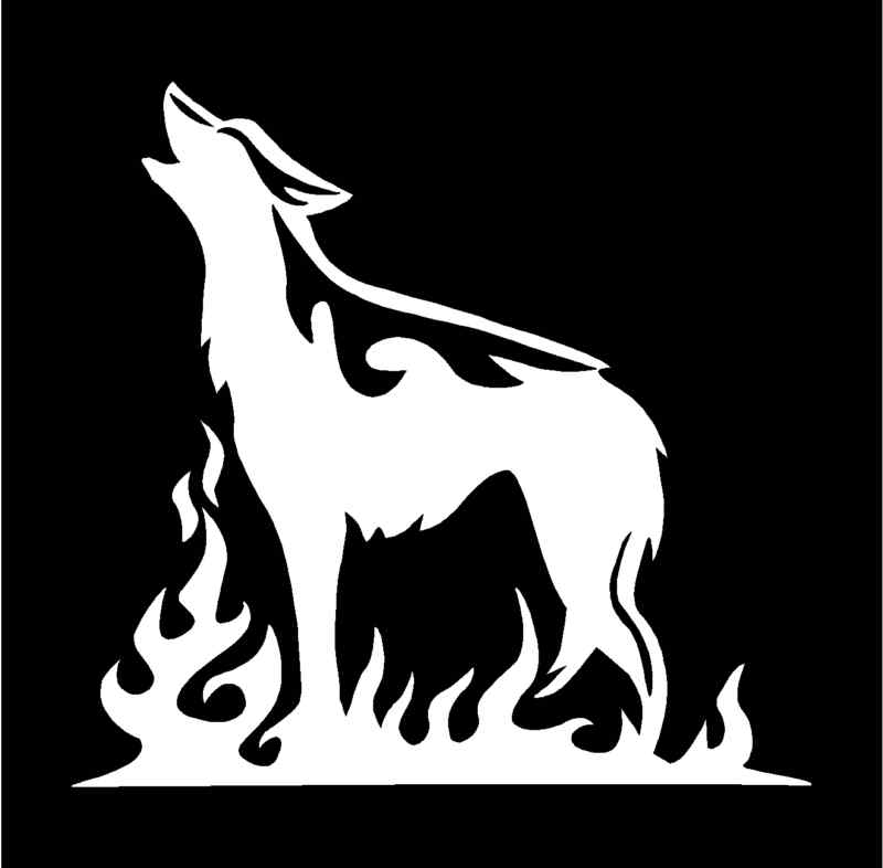 HOWLING WOLF Vinyl Decal 5.25" x 5" (11 Colors)