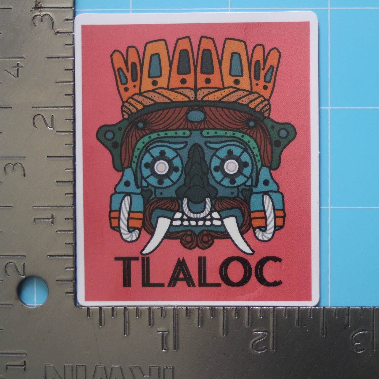 Mexican Sticker (AZTECA TLALOC) Chicano Mexico Pride, Gloss PVC Decal