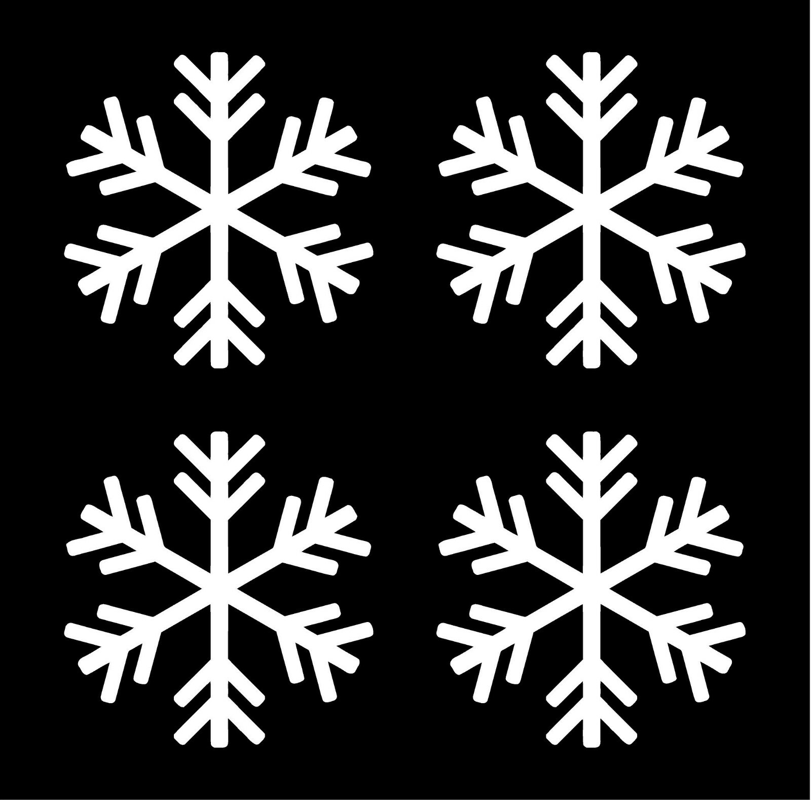 Small Snowflake Symbol Vinyl Decals set of 4 snowflakes Stickers Sheet