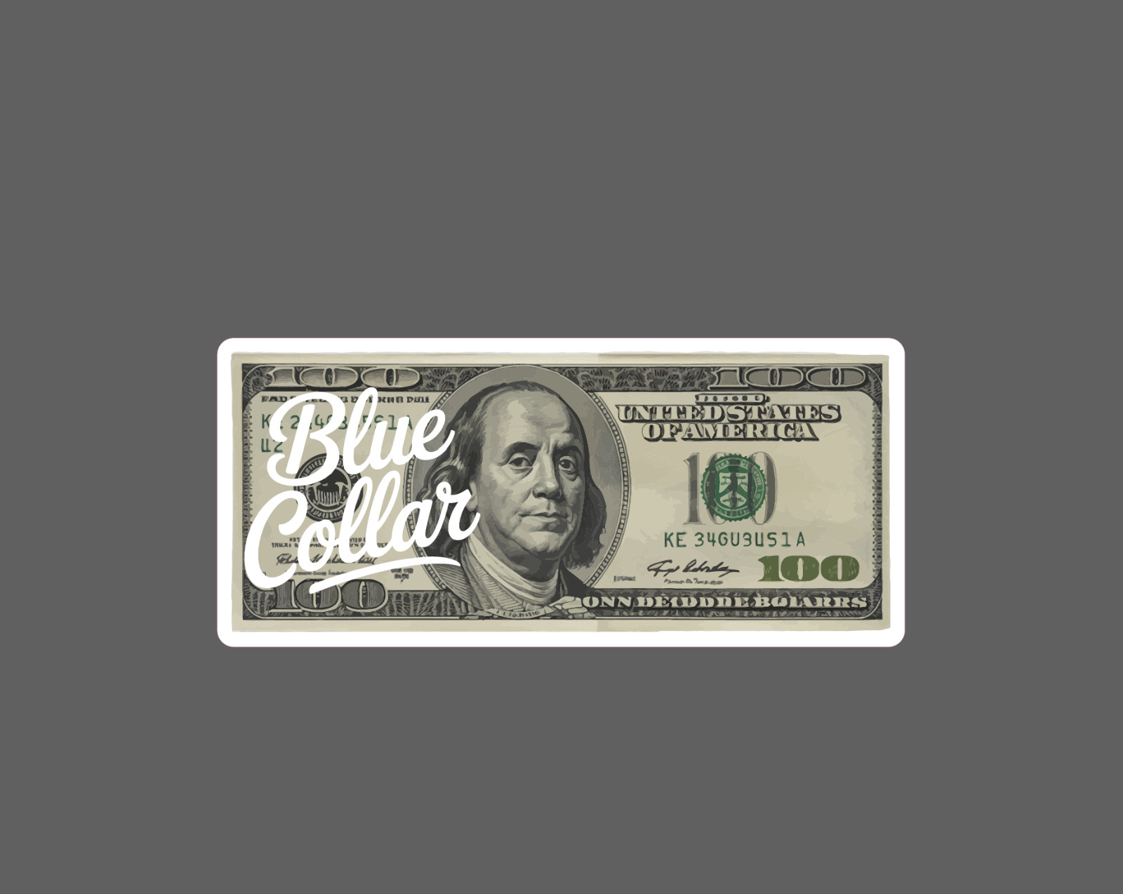 Blue Collar Sticker Waterproof Decal Money Cash Work Business Gift NEW
