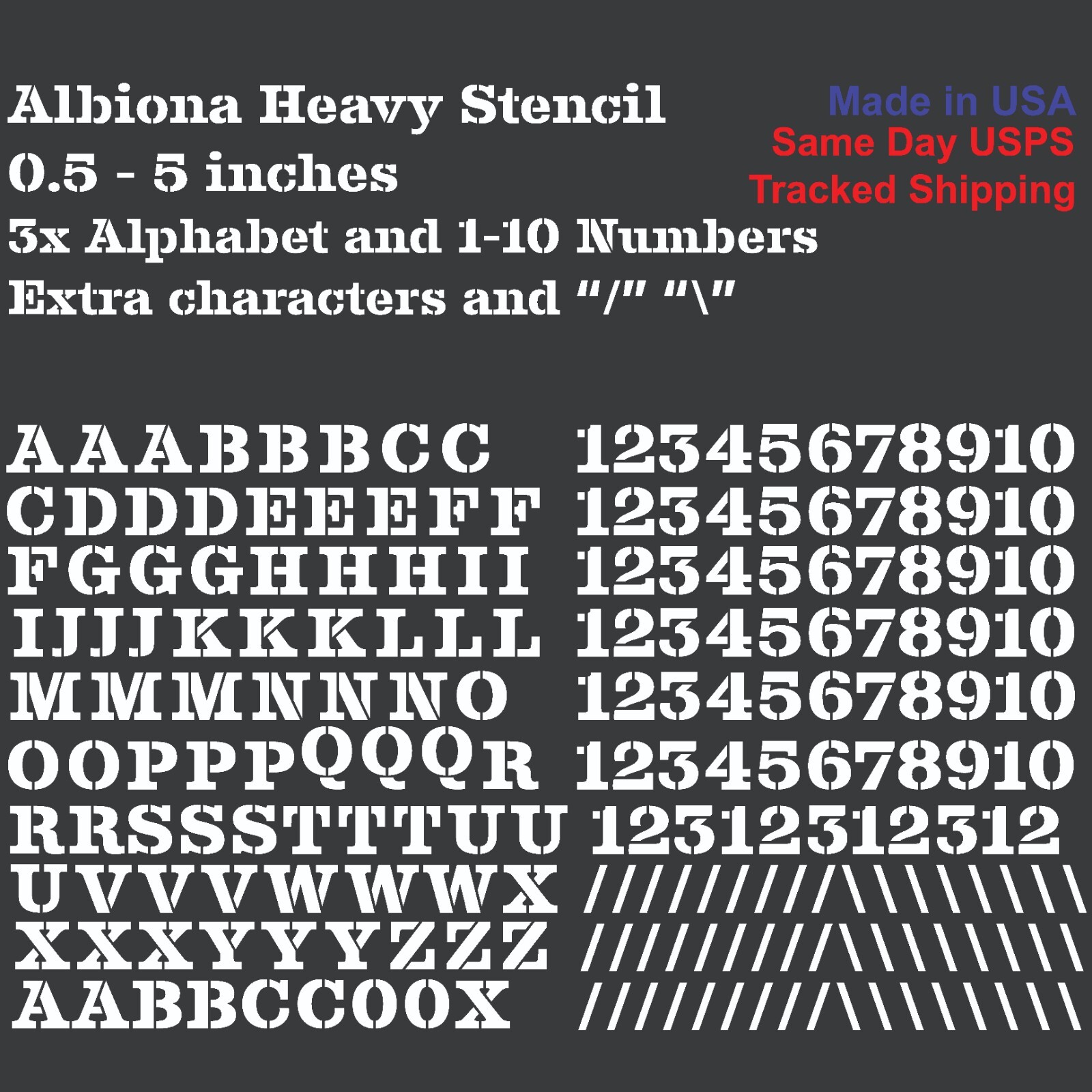 3XAlphabet A-Z & 1-10 Vinyl Stencil Decal Numbers – Mailbox, Shop, Wall, Locker