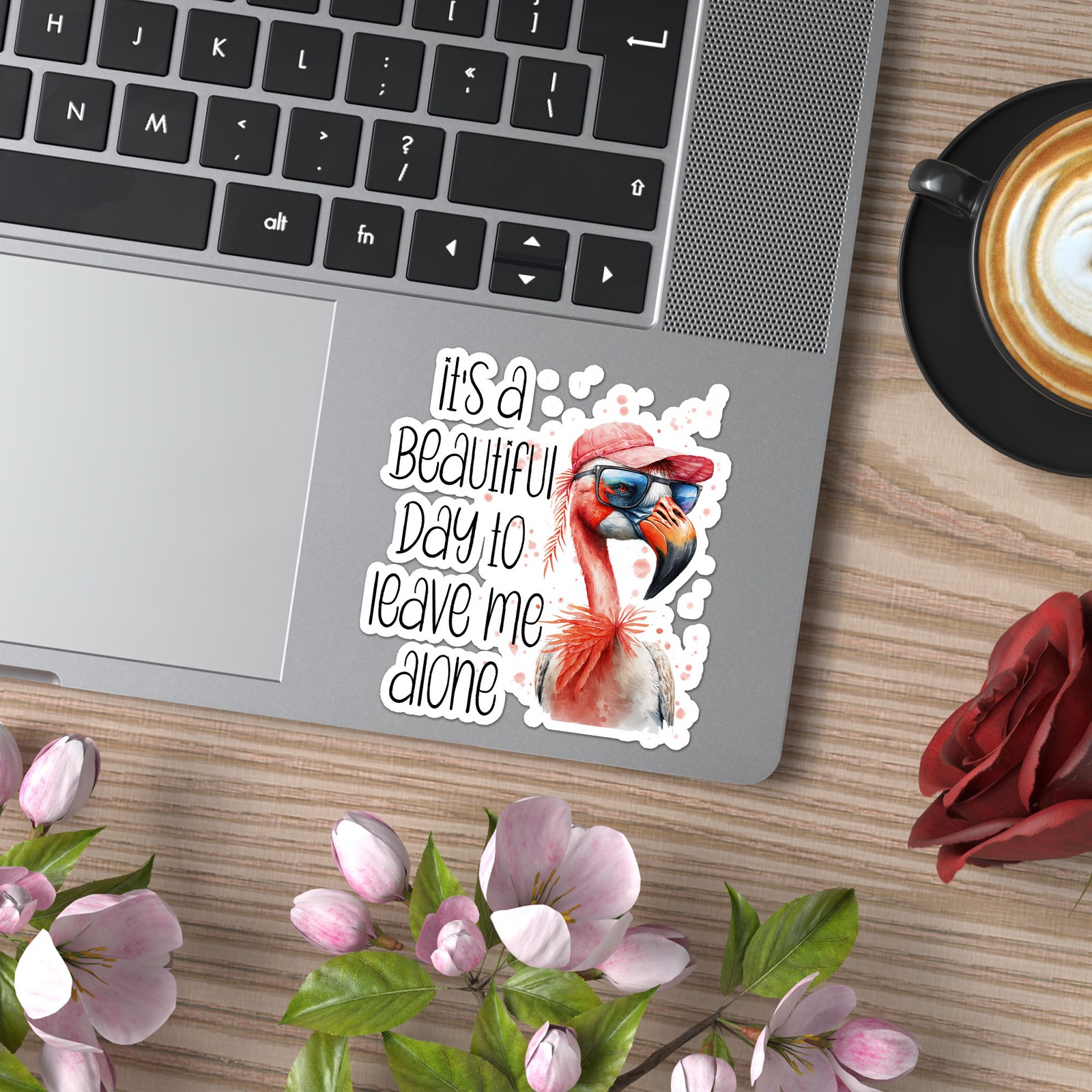 Flamingo Leave Me Alone – Vinyl Decal Sticker – Car Window Laptop – ebn9887