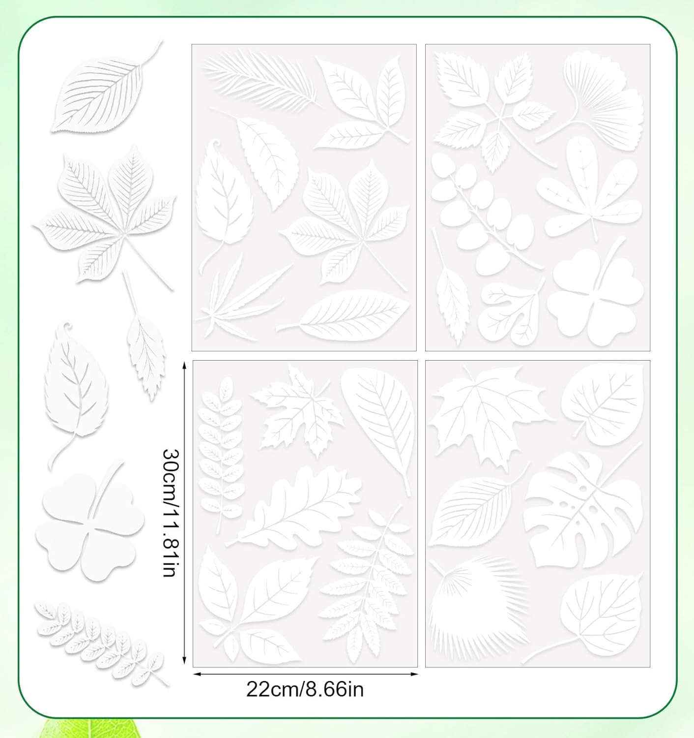 Window Alert Decals for Birds Strikes, 26 Pcs Leaf Window Decals to Prevent Bird