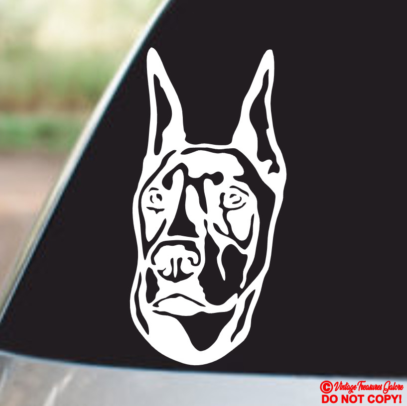 DOBERMAN PINSCHER DOG FACE HEAD Vinyl Decal Sticker Car Window Bumper PET ANIMAL