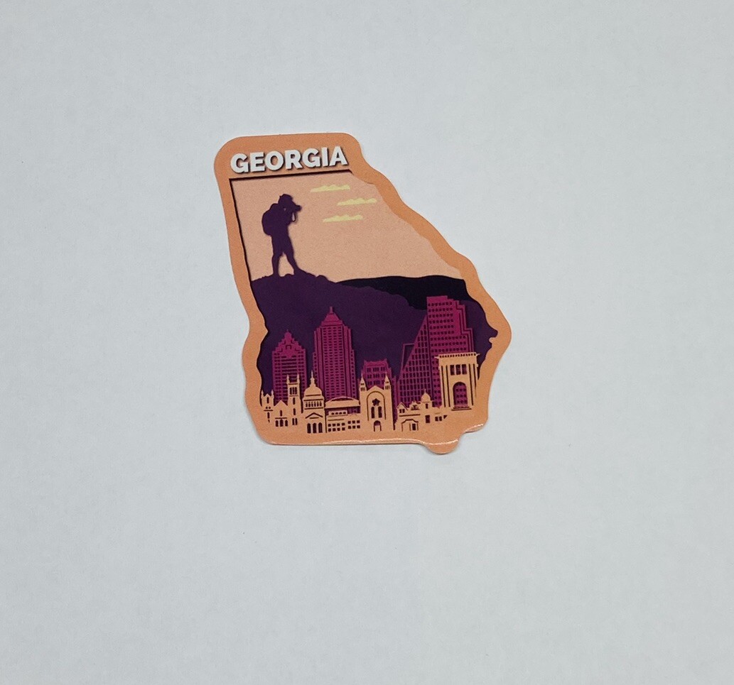 Georgia State Map Sticker Scenic Decal Vinyl USA Travel Souvenirs Journal Tc6