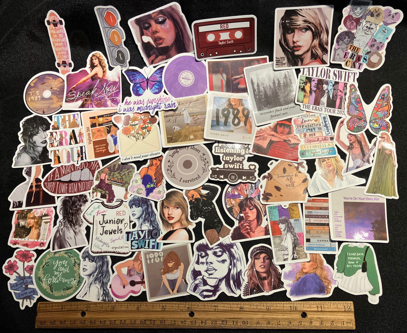 LOT OF 10 TAYLOR SWIFT Stickers Music Concert Decals songs lyrics swiftie pics