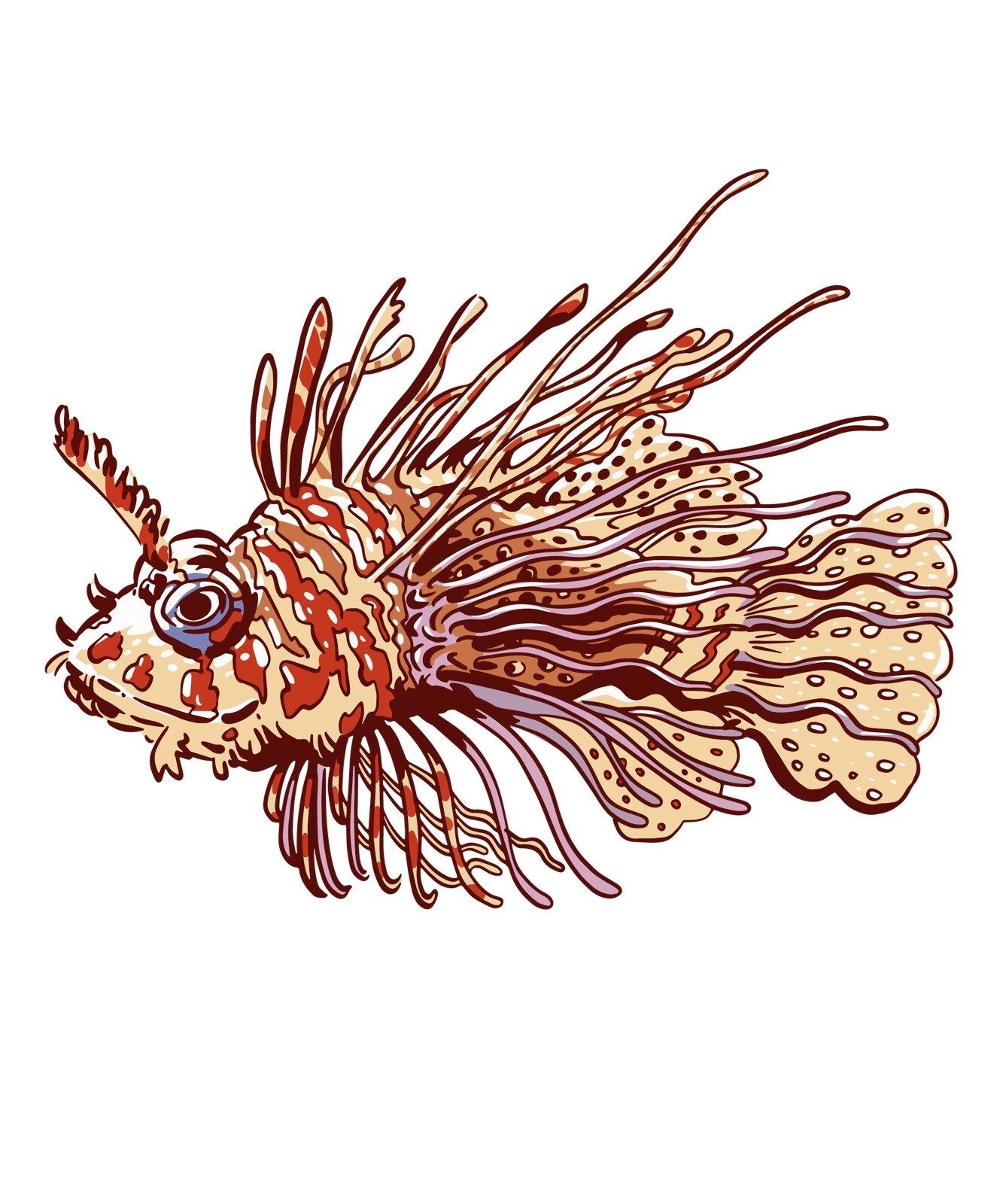 Lion Fish Phone Sticker (2 inch) Ocean Life Marine Saltwater Aquarium Predator