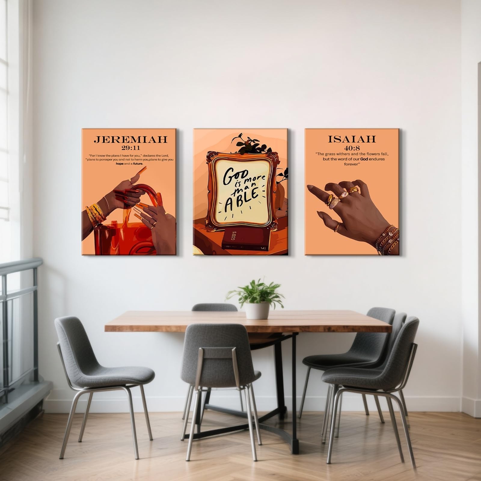 Black Girl Wall Art Christian Bible Verse Canvas Prints African American Woma…