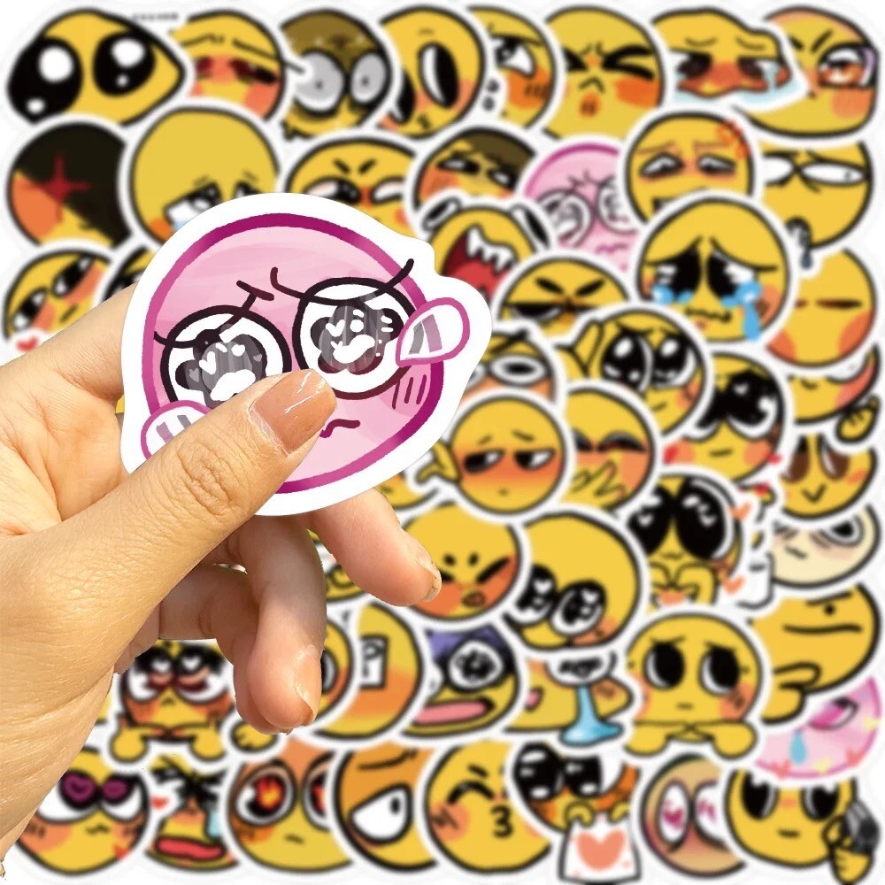 10 Random Smiley Face Yellow Emoji Stickers Decals Hydro Car Yeti Free Shipping!