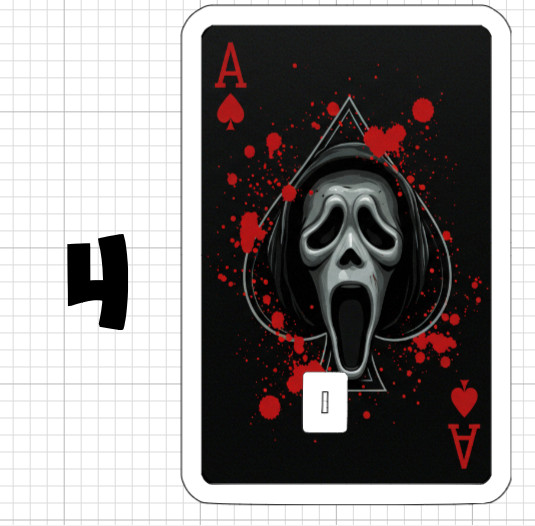 Ghostface Playing Card ATM Debit Credit Sticker Skin Halloween Ace King Horror