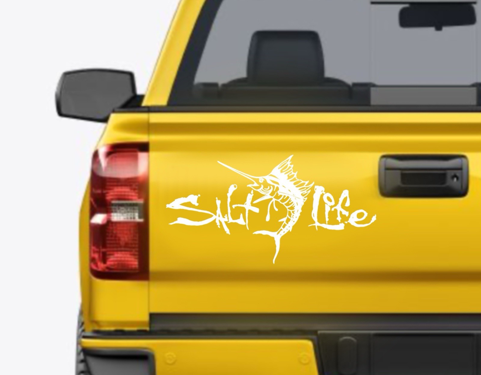 SALT LIFE SAILFISH & SIGNATURE "WHITE" UV Rated Vinyl DECAL 12”