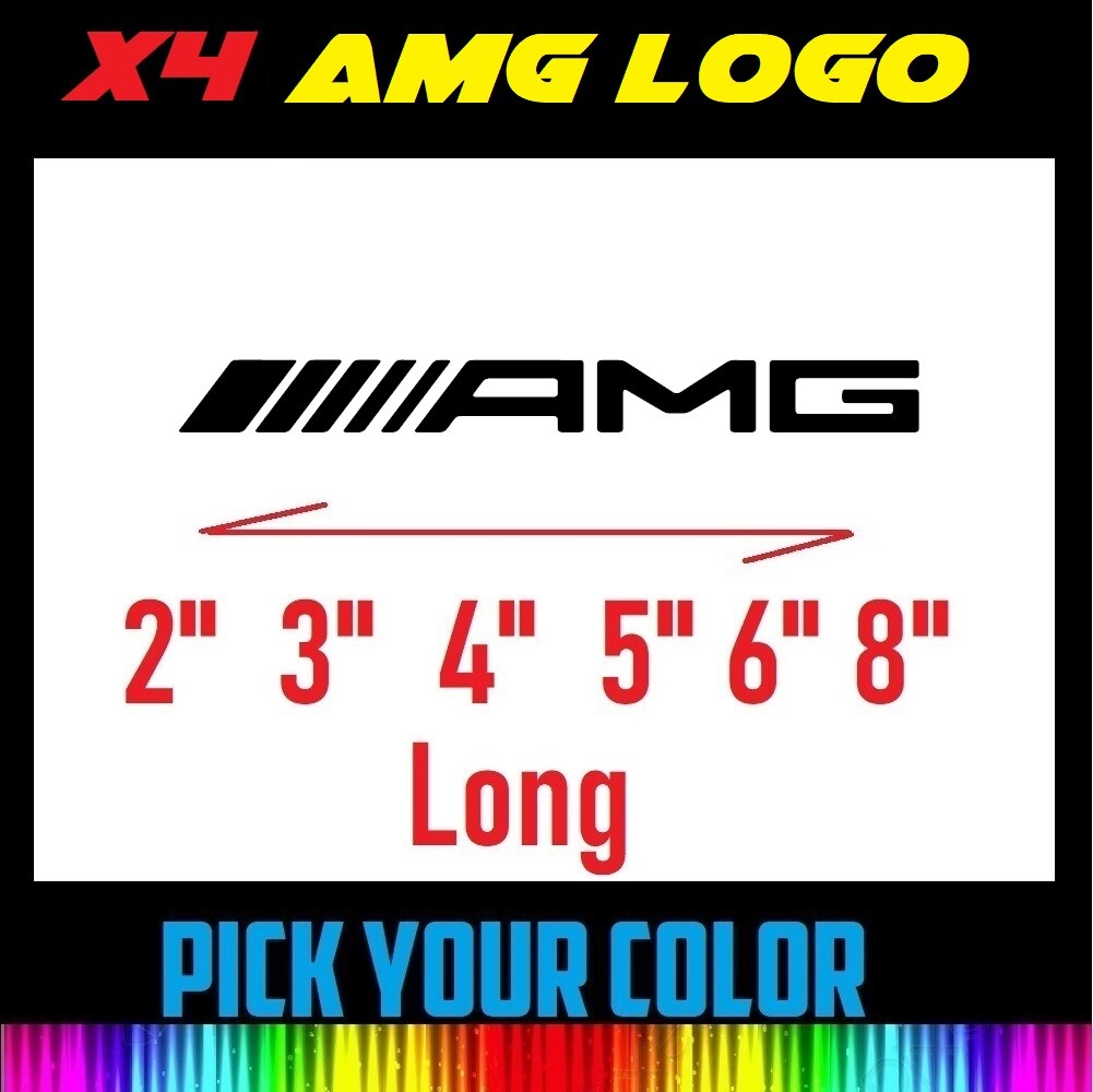 x4 2" 3" 4" 6" 8" AMG Logo Vinyl Wheel Window door trunk Decal Truck Car Sticker
