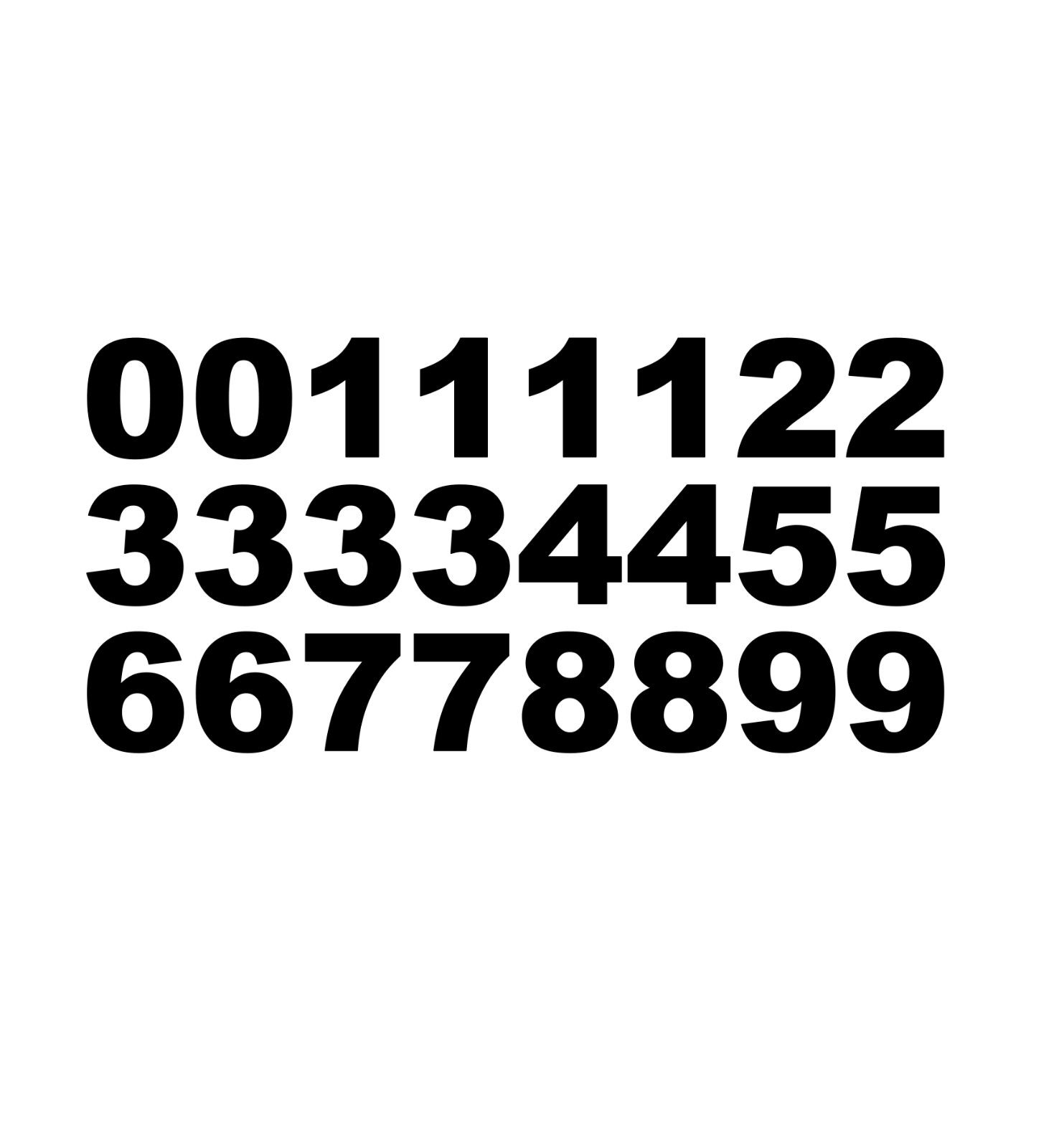 Sport Helmet Number Vinyl Decals Arial Bold 24 – Select Color & Size