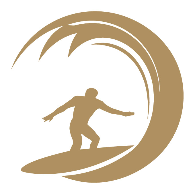 Surfer Surfing Ocean Wave Many Colors Die Cut Vinyl Decal Made in USA