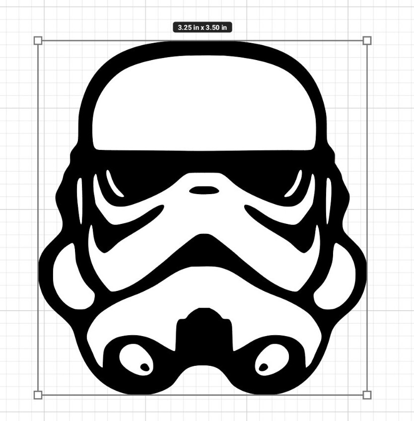 Stormtrooper Star Wars head -Vinyl Sticker, Multi Layer Color 3.25 X 3.5 Inches!