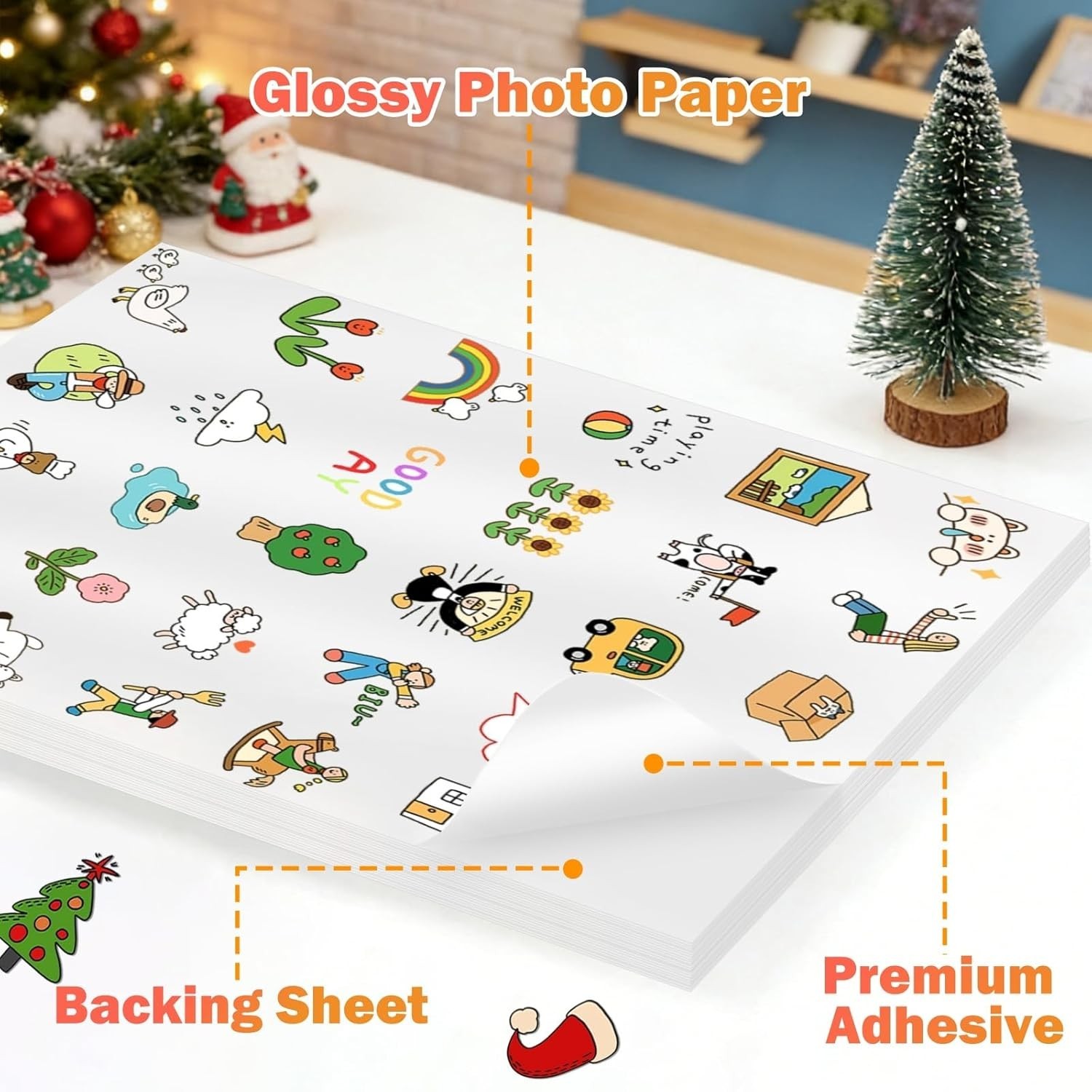 30 Sheets Printable Vinyl Sticker, Vinyl Glossy White Waterproof Sticker,Sui…