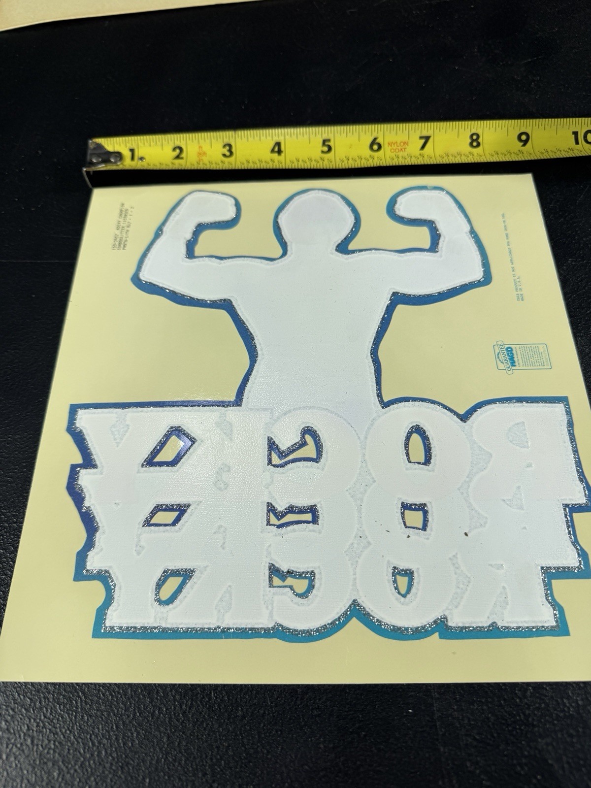 Vintage Rocky Balboa Glitter Decal Sticker Rocky Champion Flexing Pose