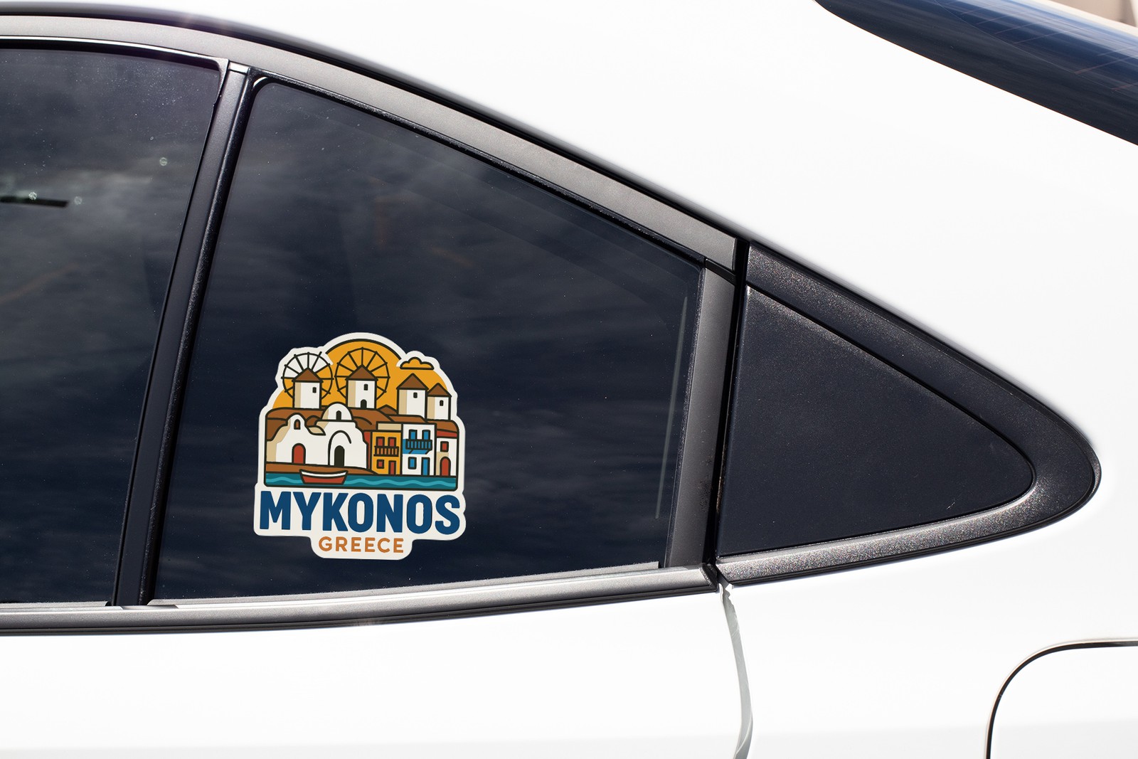 Mykonos Greece Sticker Decal Vinyl Die-Cut City Skyline Landmark Design