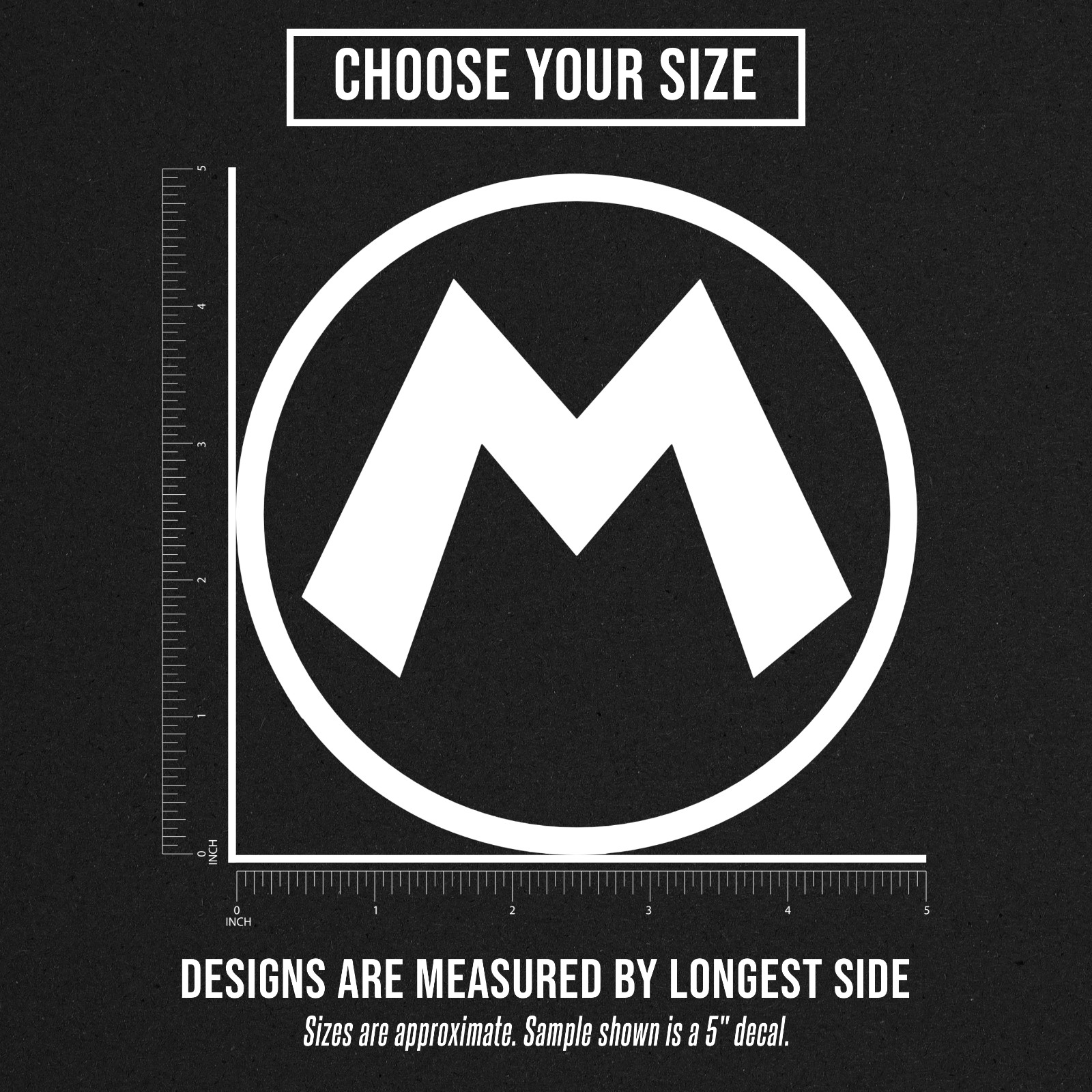 Super Mario Bros M Hat Logo Die Cut Vinyl Decal Sticker Car Window Laptop