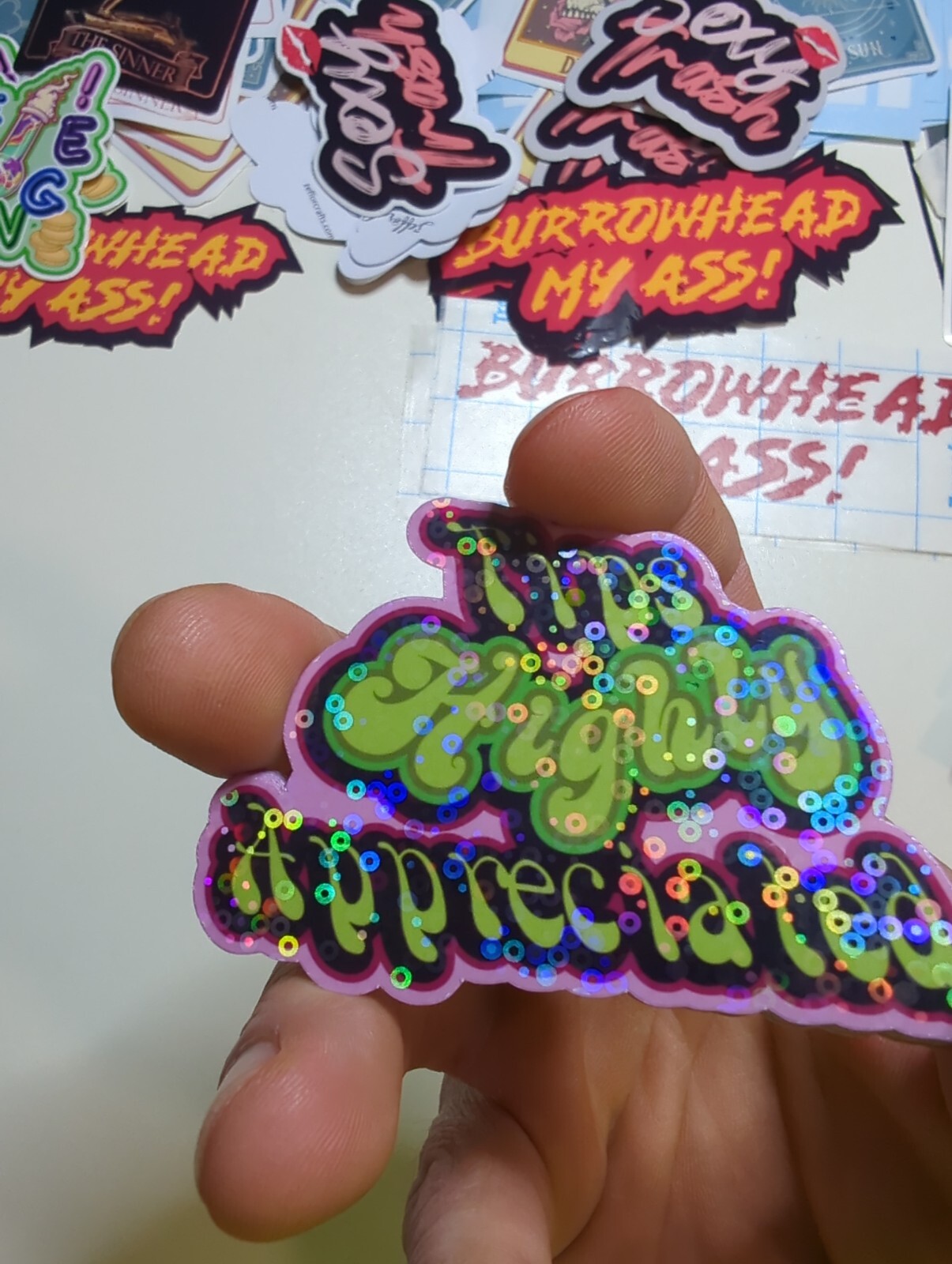 Retro "Tips Highly Appreciated" 3×2" die cut vinyl sticker 4 budtender 4 pack