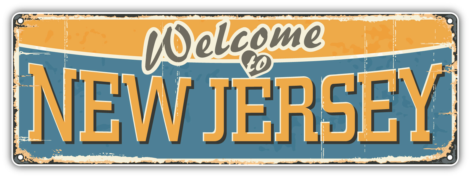 New Jersey USA State Grunge Retro Emblem Car Bumper Sticker Decal "SIZES"