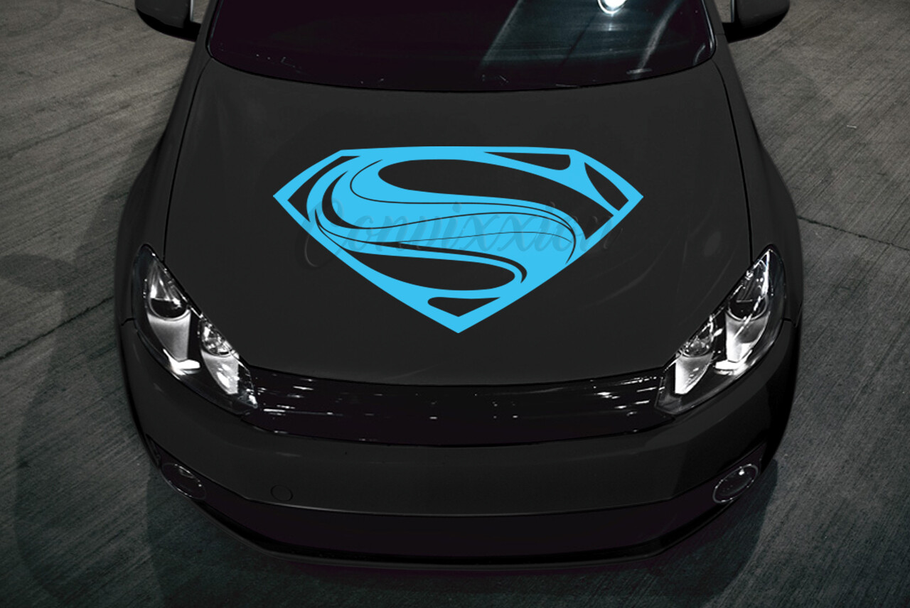 Superman Hood Decal Car Truck Door Glass Vinyl 32" S Shield Single Color
