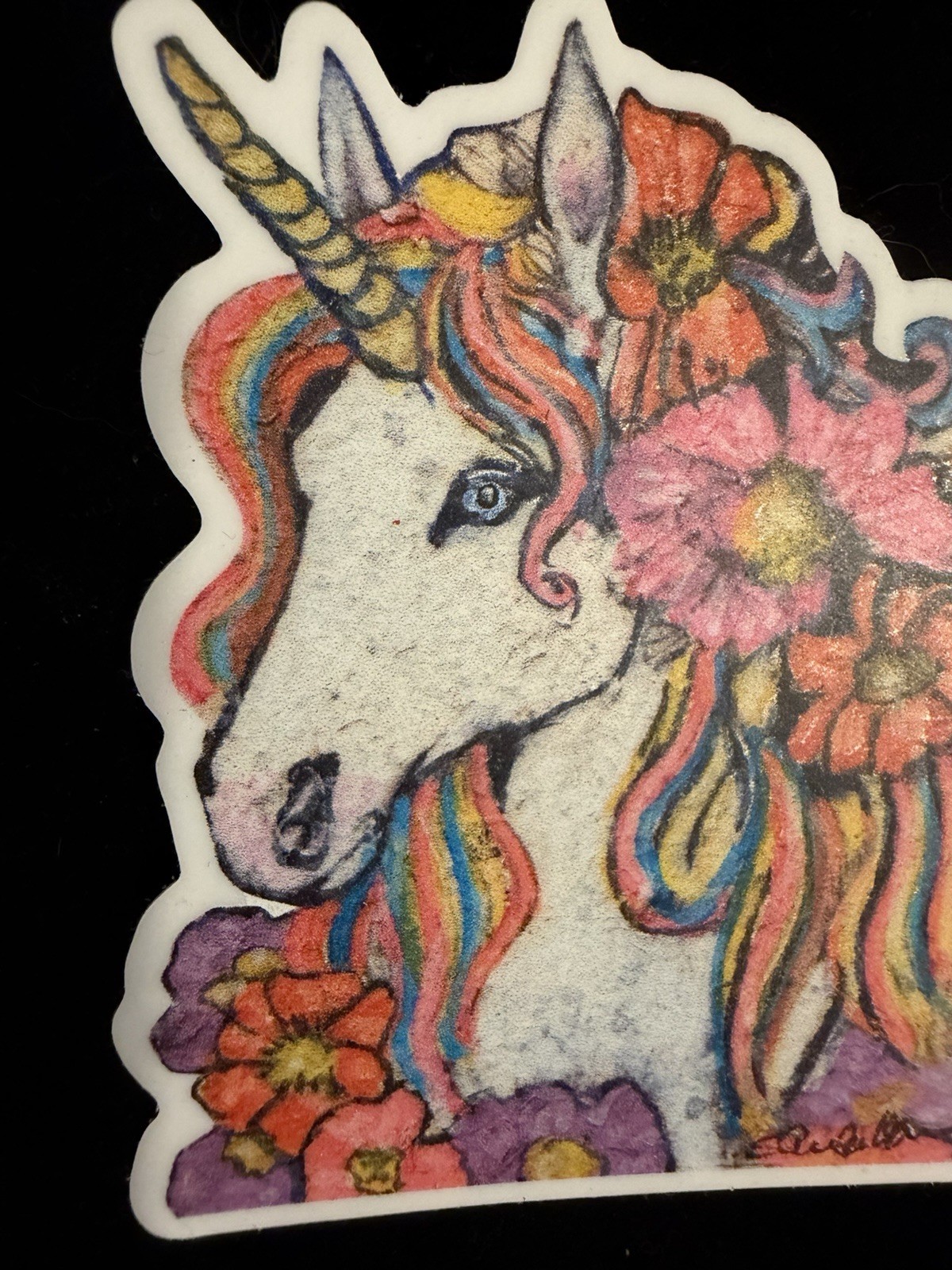 decals stickers vinyl art “Rainbow Unicorn” Printed From An Original Painting
