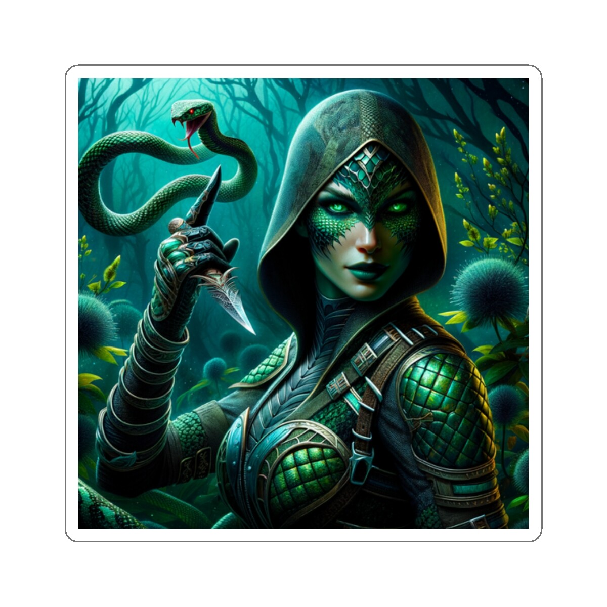 Sticker Venomous Bane Huntress Digital Art 2×2 3×3 4×4 6×6