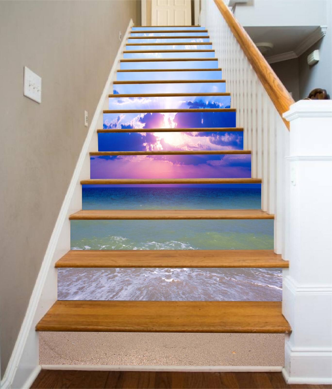 3D Sunshine Clouds 602 Stair Risers Decoration Photo Mural Vinyl Decal Wallpaper