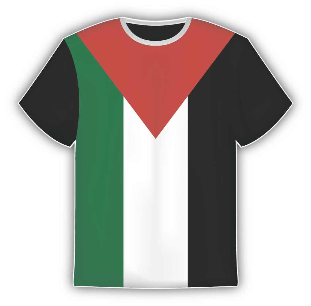 Palestine Flag Sticker In The Form Of T Shirt Vinyl Sticker Decal