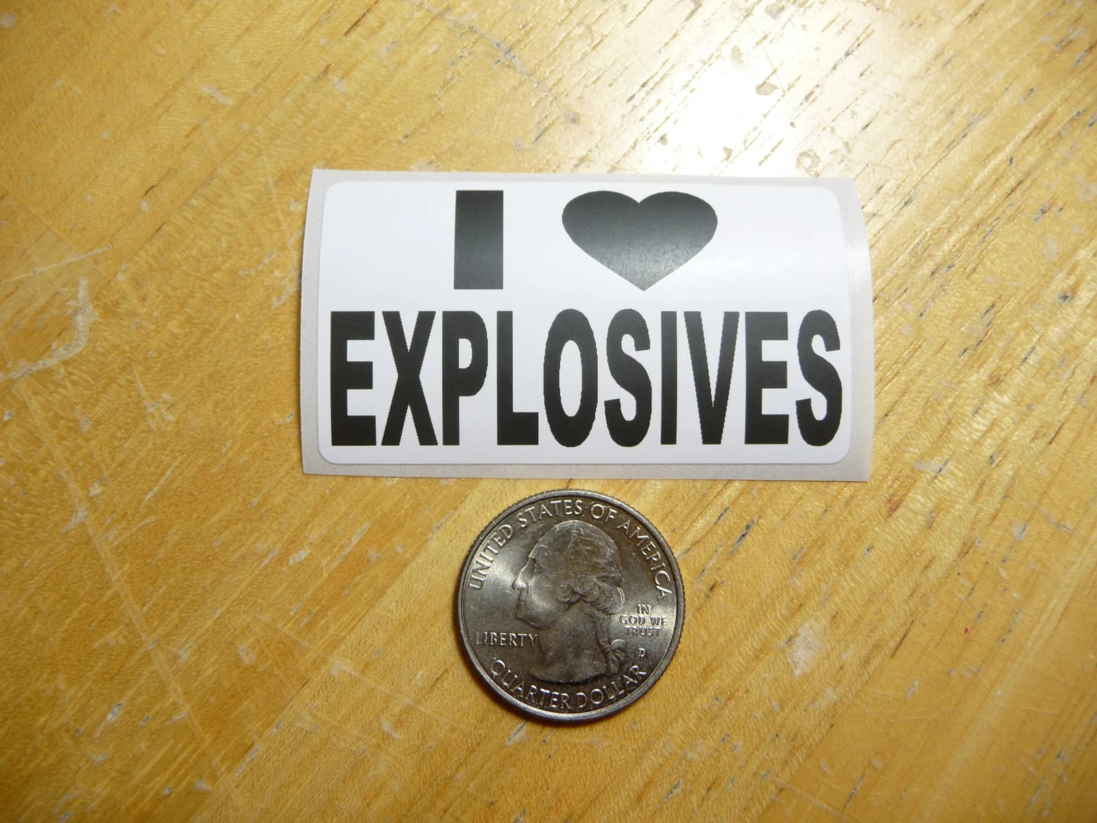 I LOVE EXPLOSIVES STICKER DECAL 1 – 50 BULK PACK FUNNY JOKE PRANK JOB