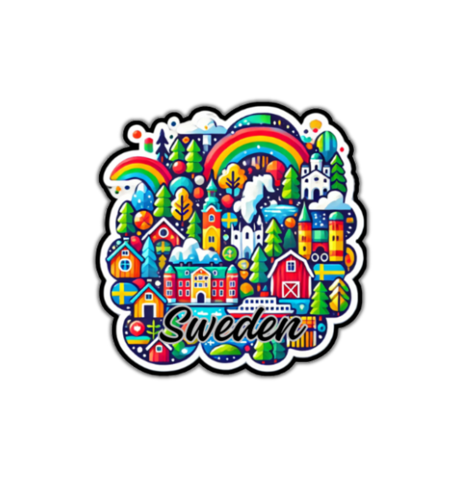 Sweden Fridge Magnet or Laptop Sticker