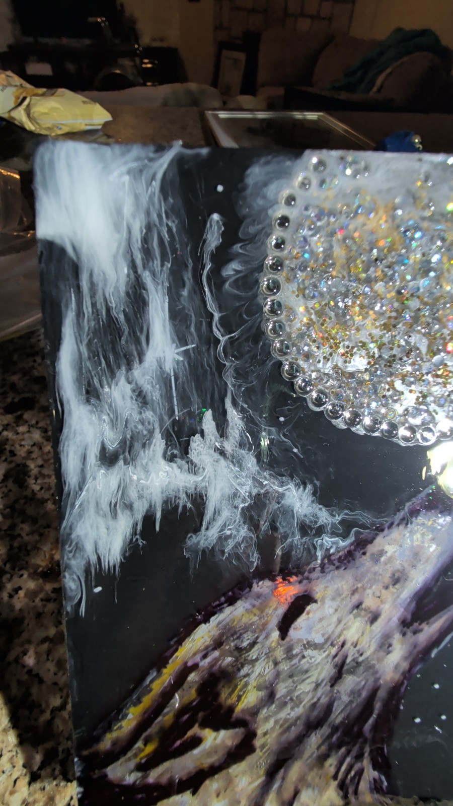 Glass Canvas With Resin Pour Seal