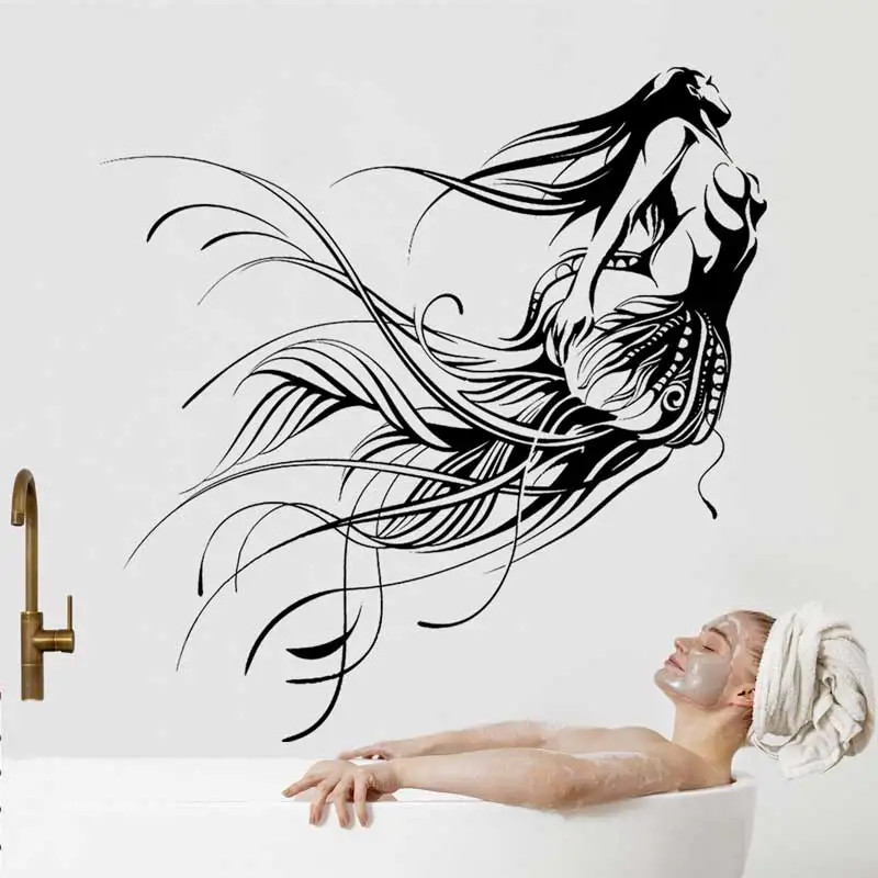 Modern Abstract Art Female Wall Decals Beauty Salon SPA Shop Up Wall Decals