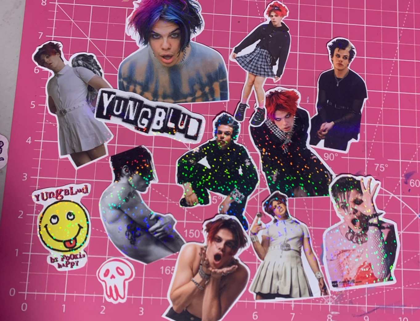 13 Pc Assorted Handmade Yungblud Stickers Vinyl Holo Laminated Decals