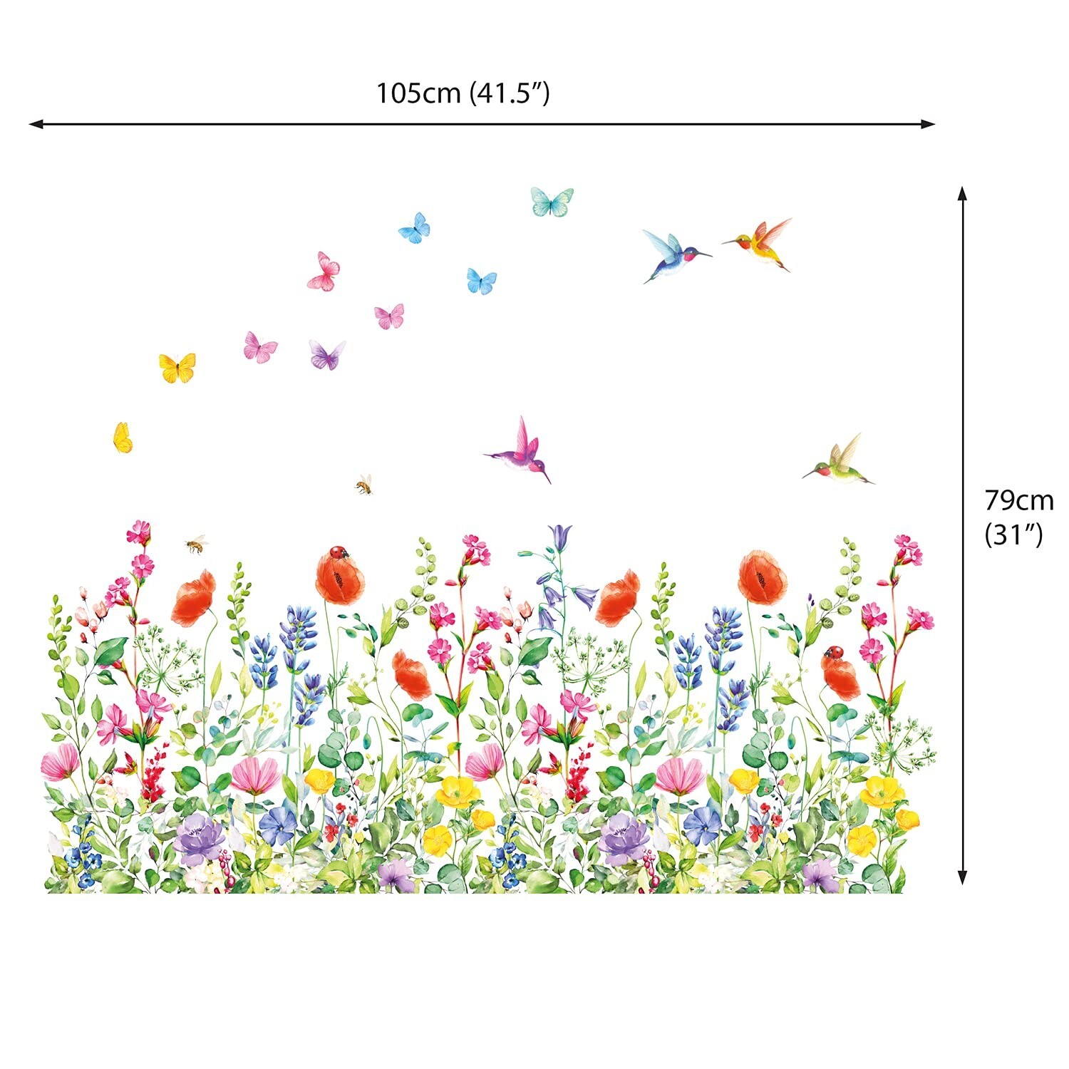 DECOWALL SG2-2114 Garden Flower Wall Stickers Birds Plants Floral Decals Remo…