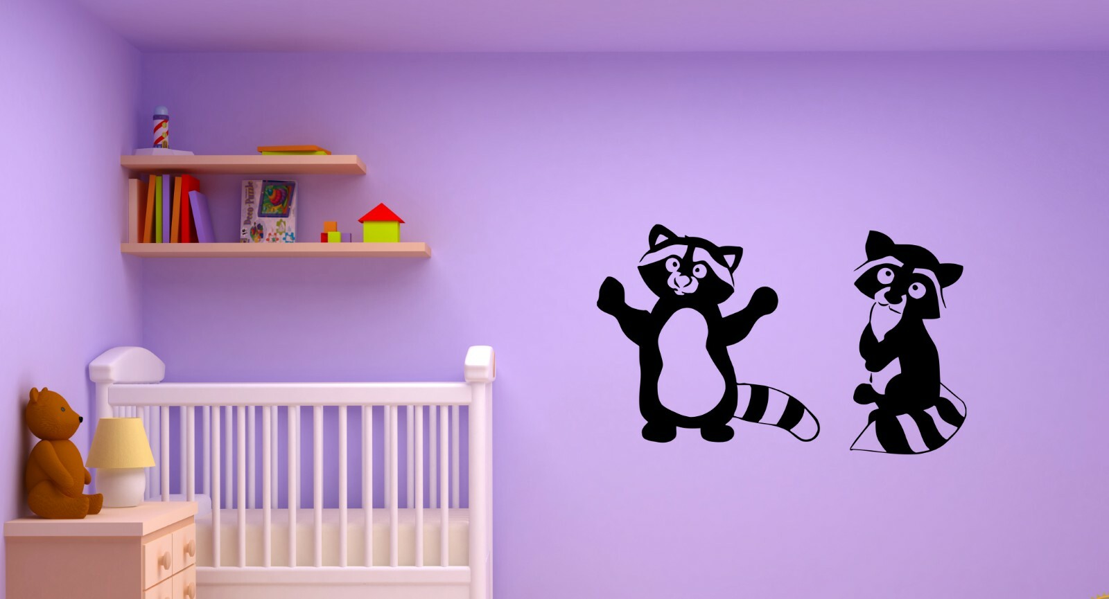 Wall Decal Raccoons Animals Funny Decor Vinyl Sticker (ed1821)