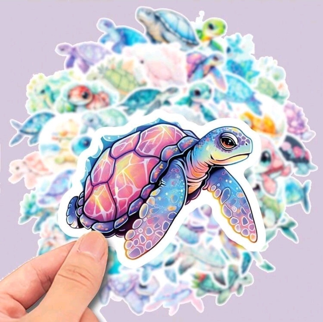 15 Pcs Sea Turtle Vinyl Stickers Waterproof Laptop Bottle Scrapbooking