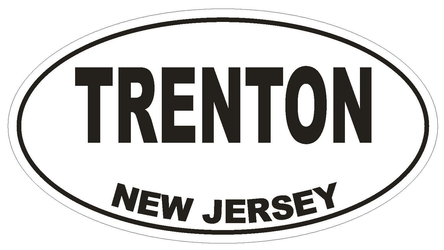 Trenton New Jersey Oval Bumper Sticker or Helmet Sticker D1678 Euro Oval