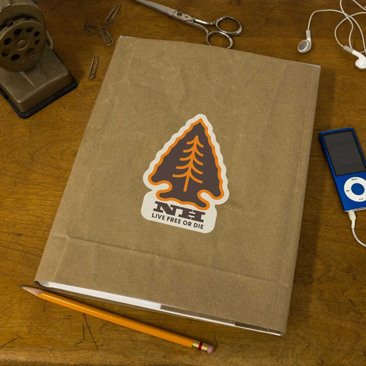 Vinyl Sticker; New Hampshire Arrowhead State Pride Die Cut Vinyl Sticker