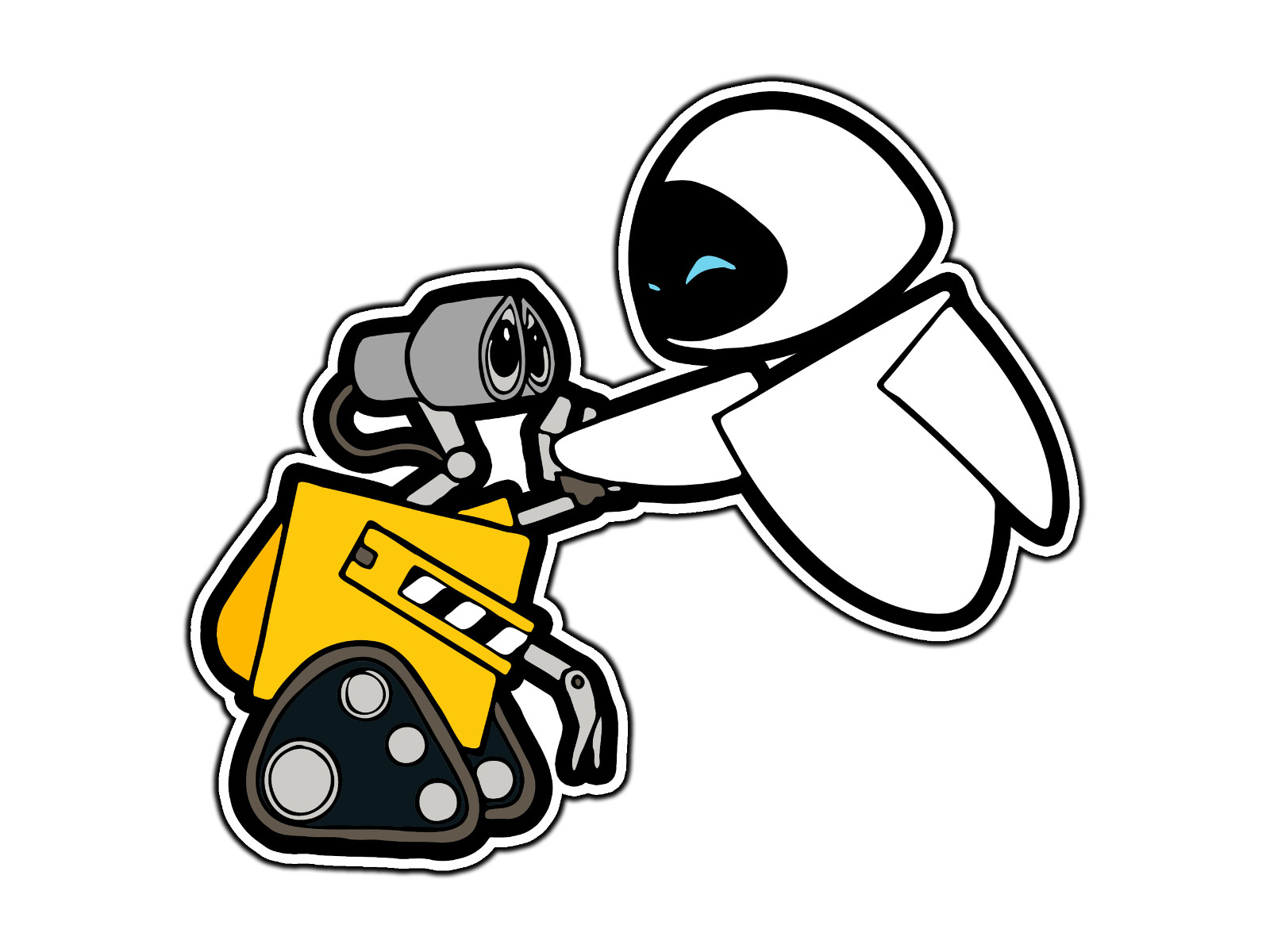 #1781 Wall-E And Eve High Five Animated Cartoon Sticker Waterproof Vinyl Decal