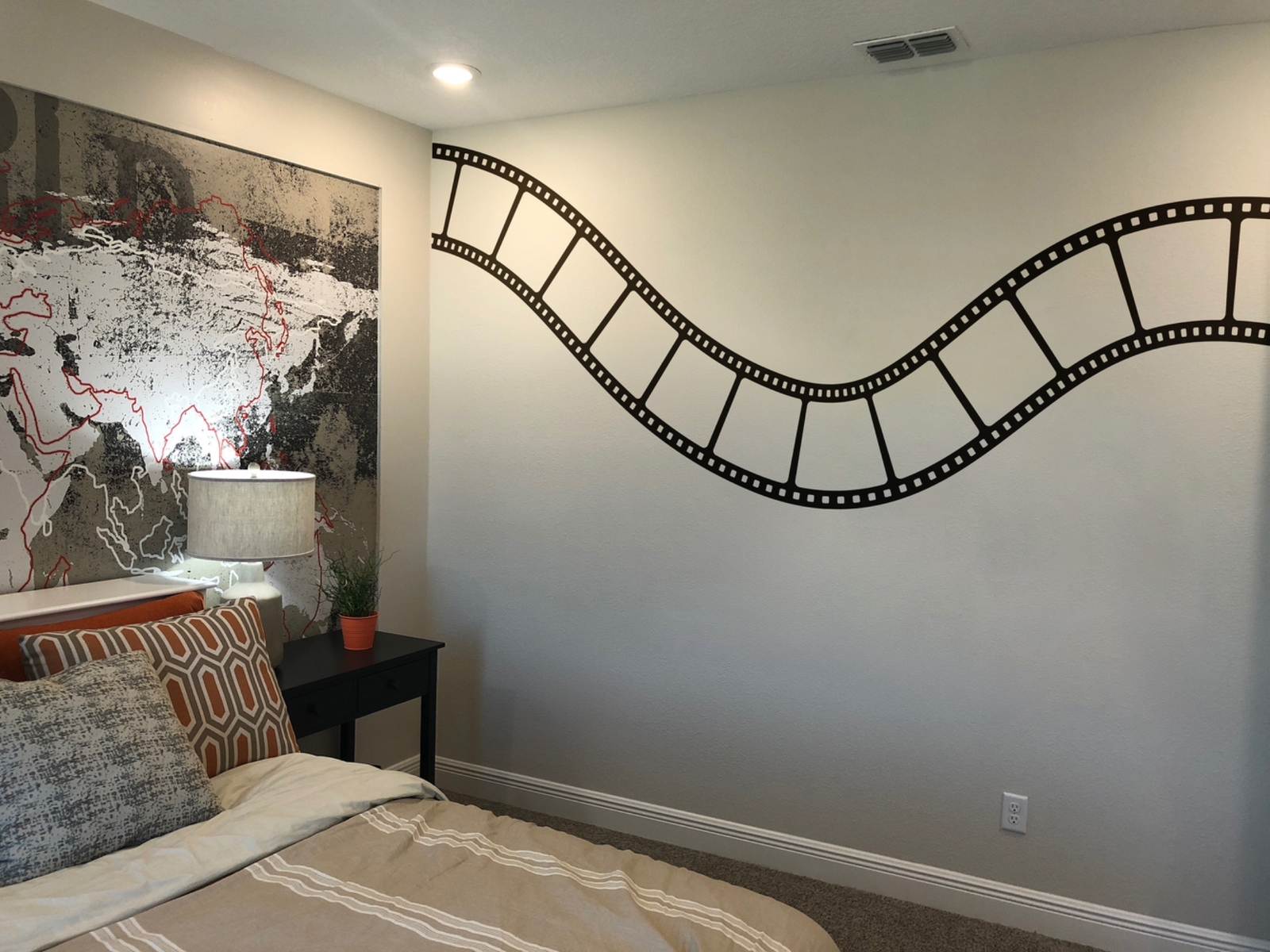 Wavy Film Strip Vinyl Wall Decal Sticker. Movie Theatre Theme Room Decor. #1200