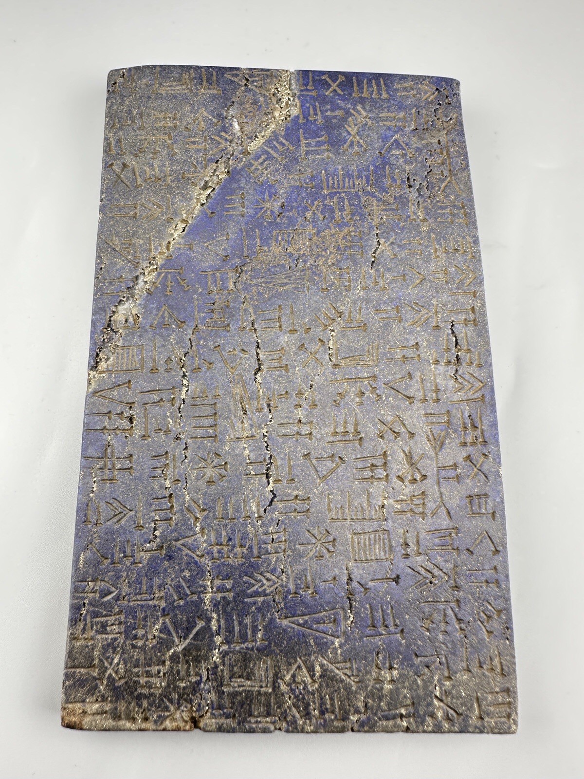 Lapis Lazuli Carved Till Shape Unique Design And Writing