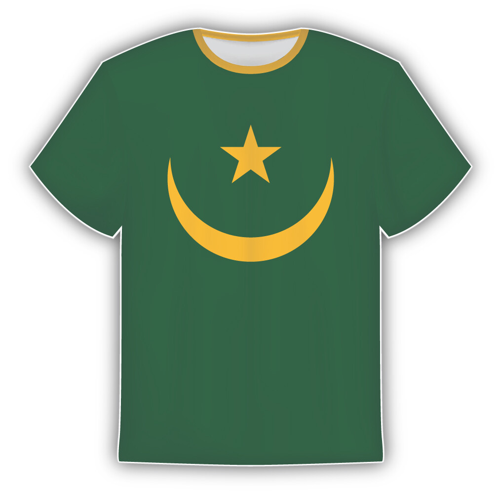 Mauritania Flag Sticker In The Form Of T Shirt Vinyl Sticker Decal