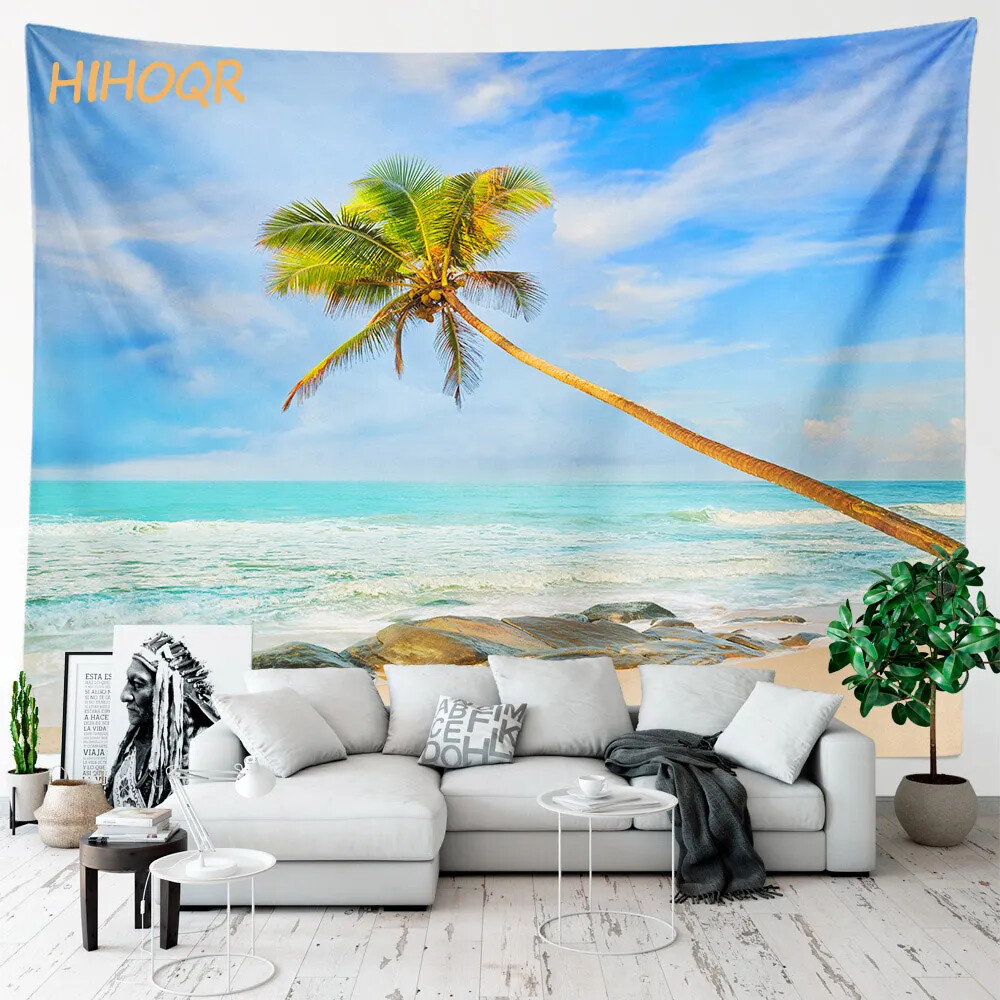 Palm Tree Large Cloth Wall Tapestry Aesthetic Room Decor Hippie Boho Landscape