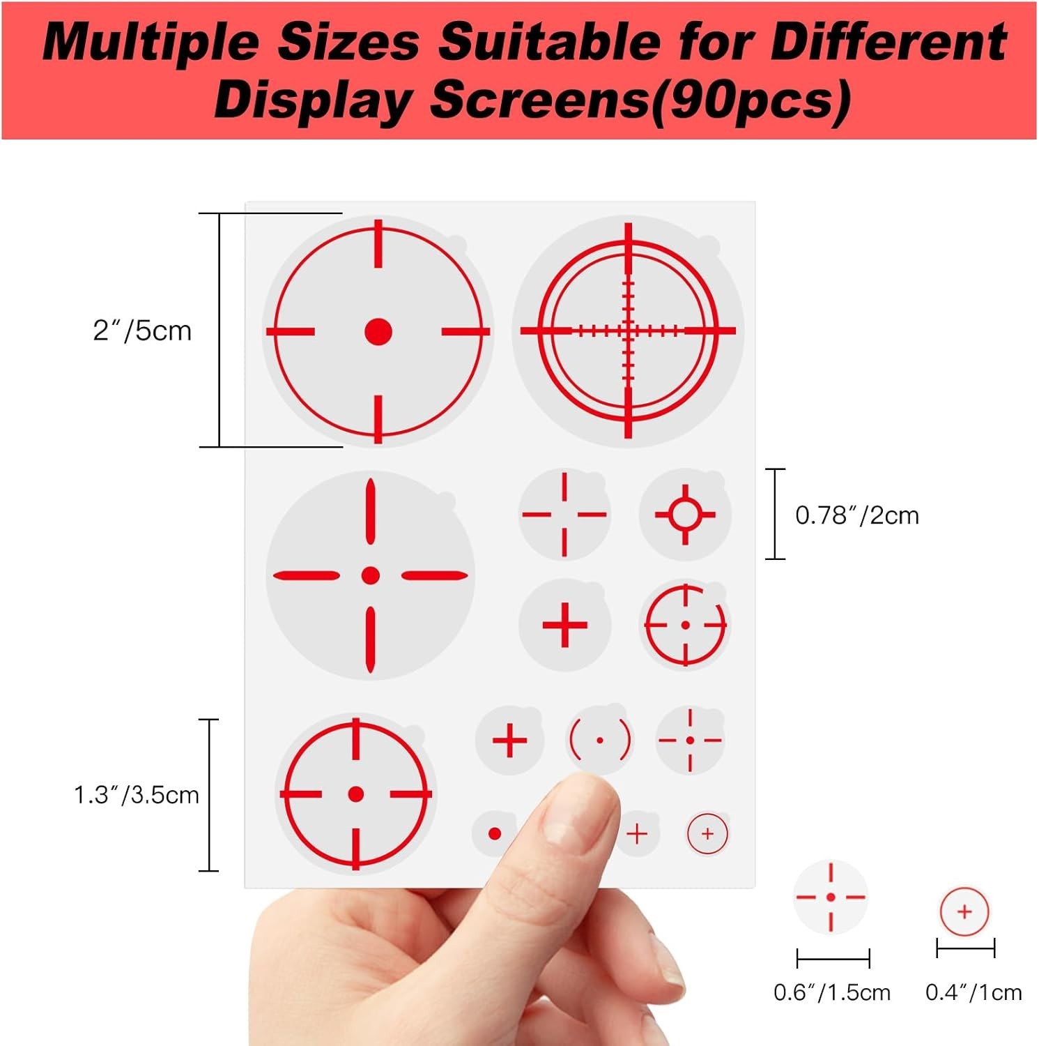90PCS Aim Assist Stickers for FPS Games,Static Cling FPS Shooting Target Stic…