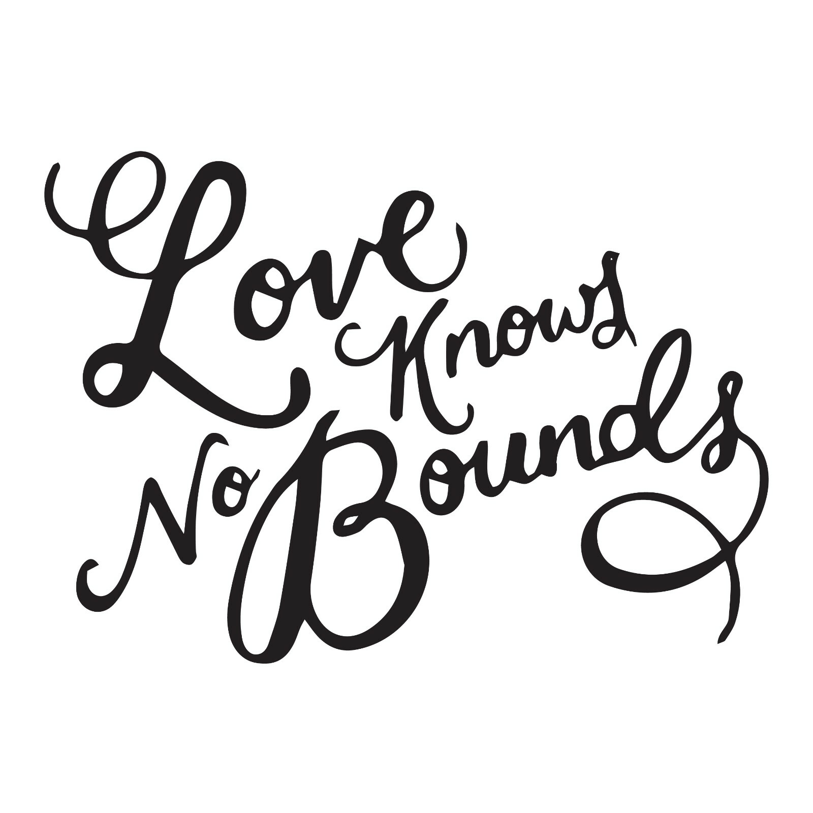 Wall Decal Love Bounds Positive Motivation Interior Vinyl Decor Black gz528